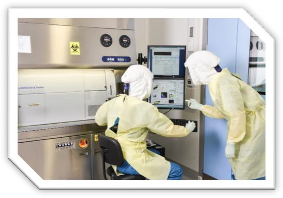 Secured microbiology space